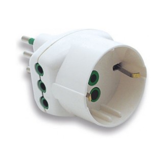 ADATTATORE TRIPLO SCHUKO SPINA 2P+T PRES