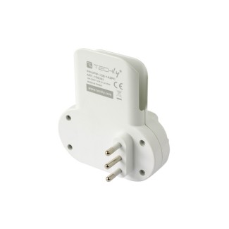 ADATTATORE PRESA BIPASSO/SCHUKO 2 USB 1A