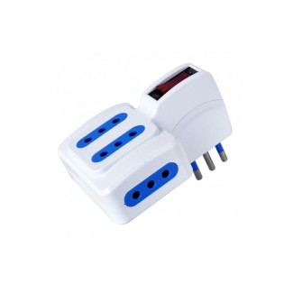 ADATTATORE CON SPINA 10A E 4 PRESE ITALI