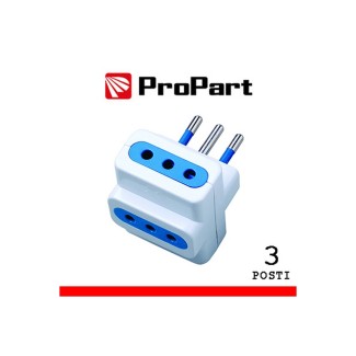 Adattatore triplo 3pos 10A spina10A poly