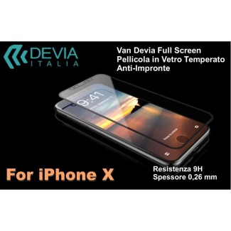 Pellicola vetro temperato Anti Imp Full Screen iPhone X Nera-Nero