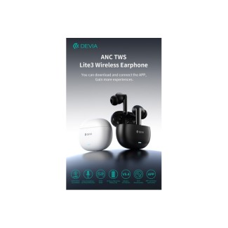 Auricolari wireless ANC TWS Lite3 Bluetooth 5.4 Bianchi-White